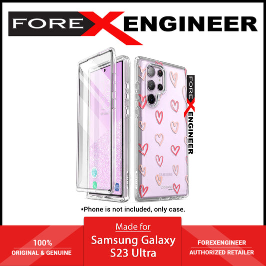 [ONLINE EXCLUSIVE] i-Blason Cosmo Case for Samsung Galaxy S23 Ultra With Build-in Screen Protector - Pink Hearts (Barcode : 843439121713 )