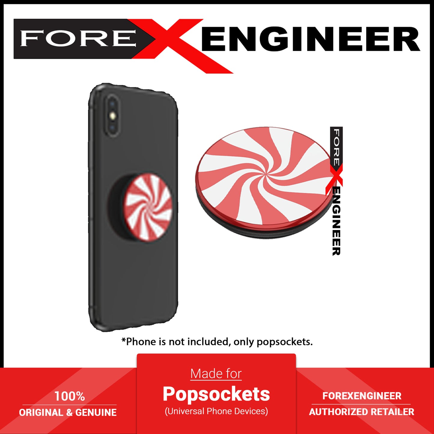 PopSockets PopGrip Luxe Swappable - Backspin Aluminium Peppermint (Barcode : 842978184852 )