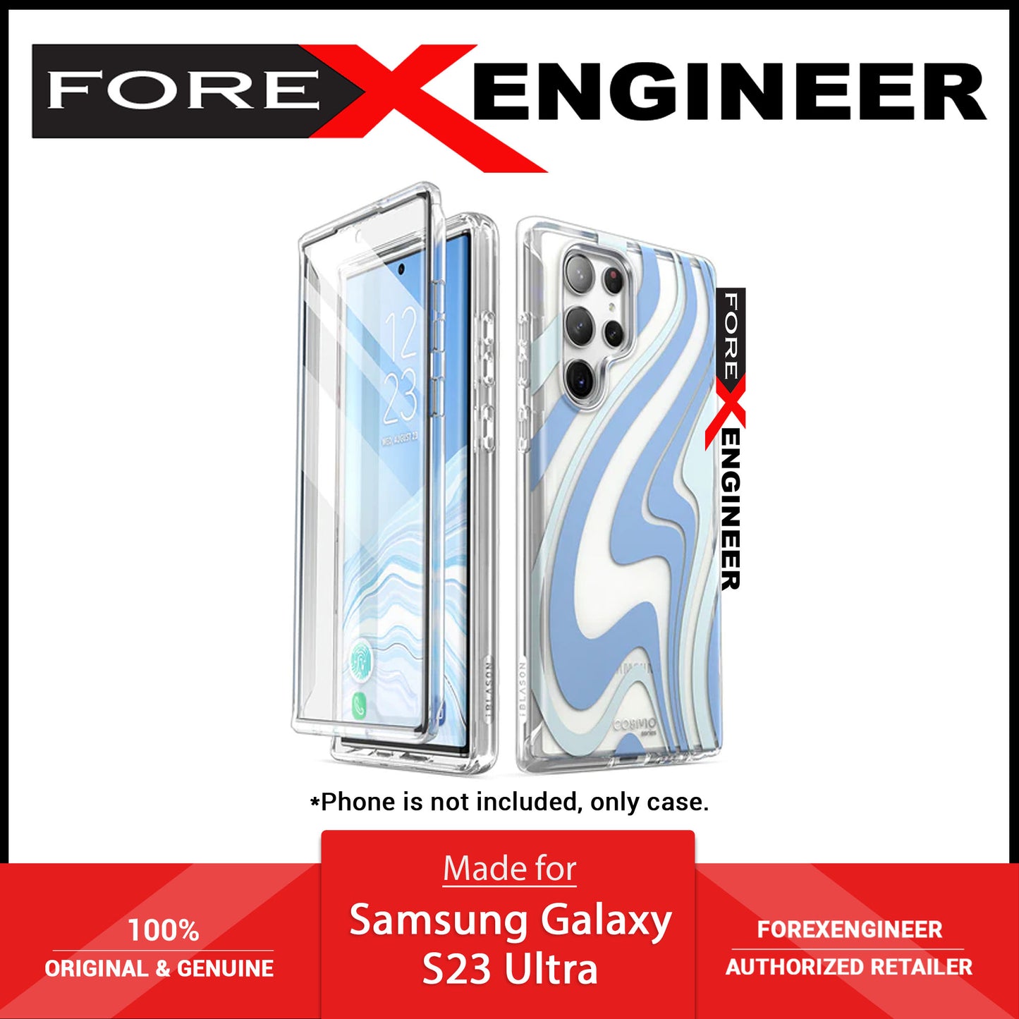 [ONLINE EXCLUSIVE] i-Blason Cosmo Case for Samsung Galaxy S23 Ultra With Build-in Screen Protector - Blue (Barcode : 843439121720 )