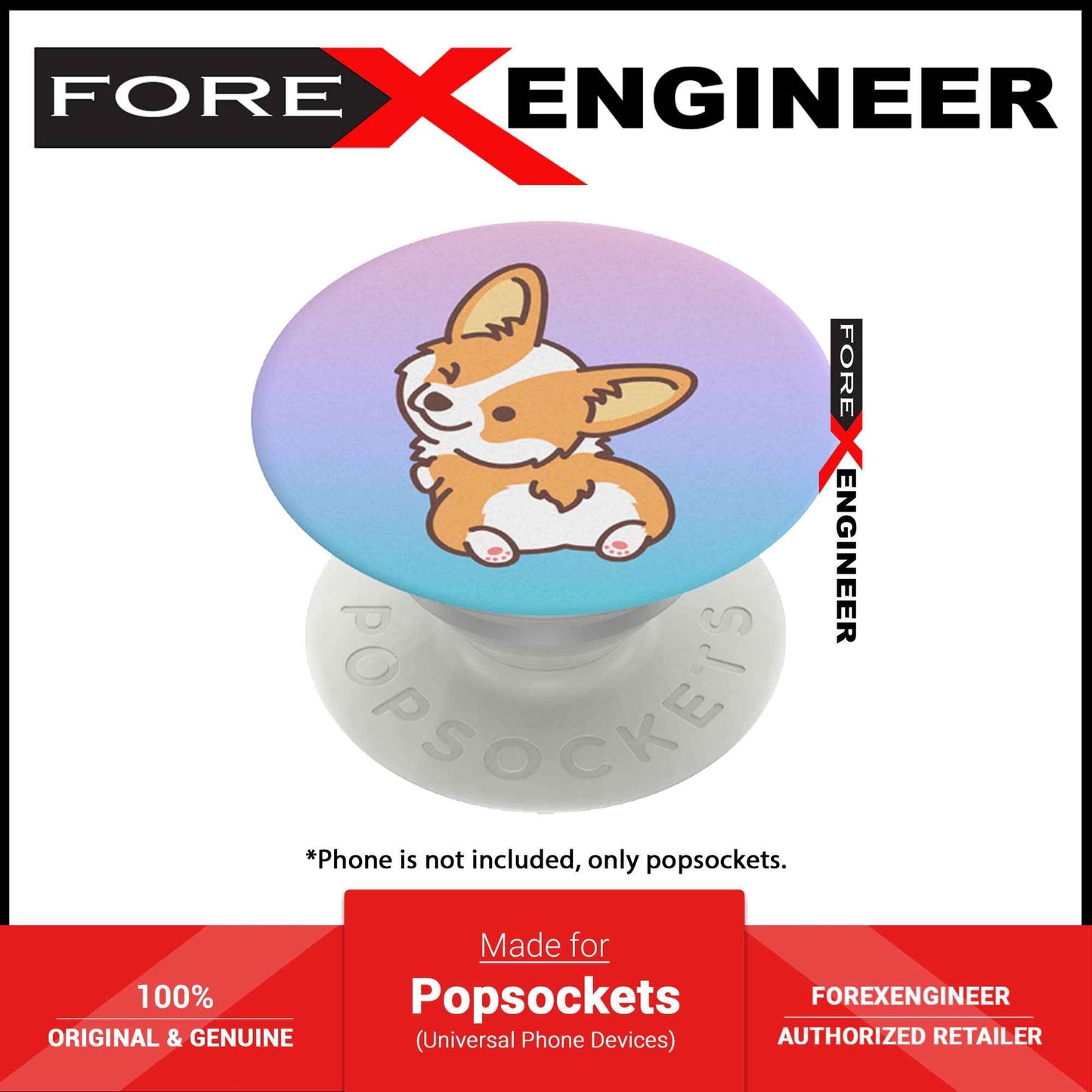 PopSockets PopGrip Swappable - Cheeky Corgi (Barcode : 840173704943 )