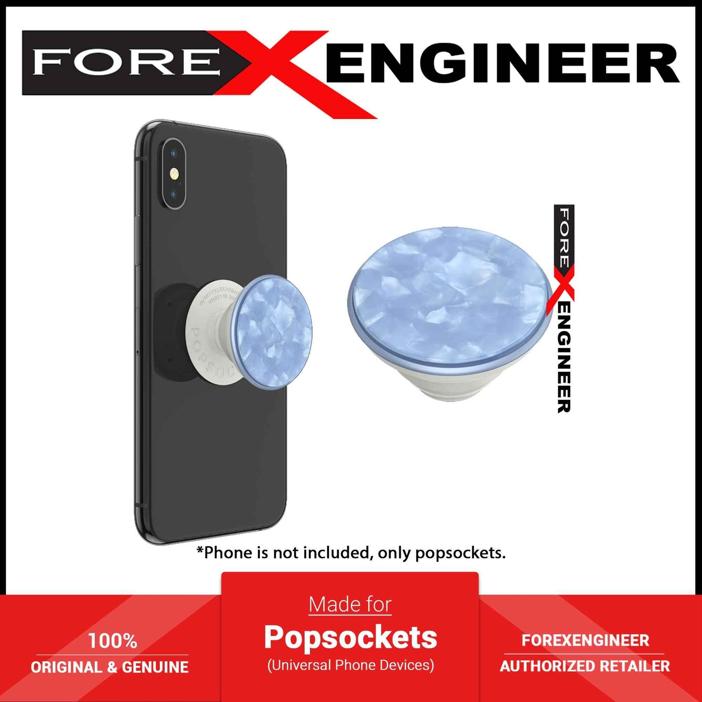PopSockets PopGrip LUXE Swappable - Acetate Powder Blue