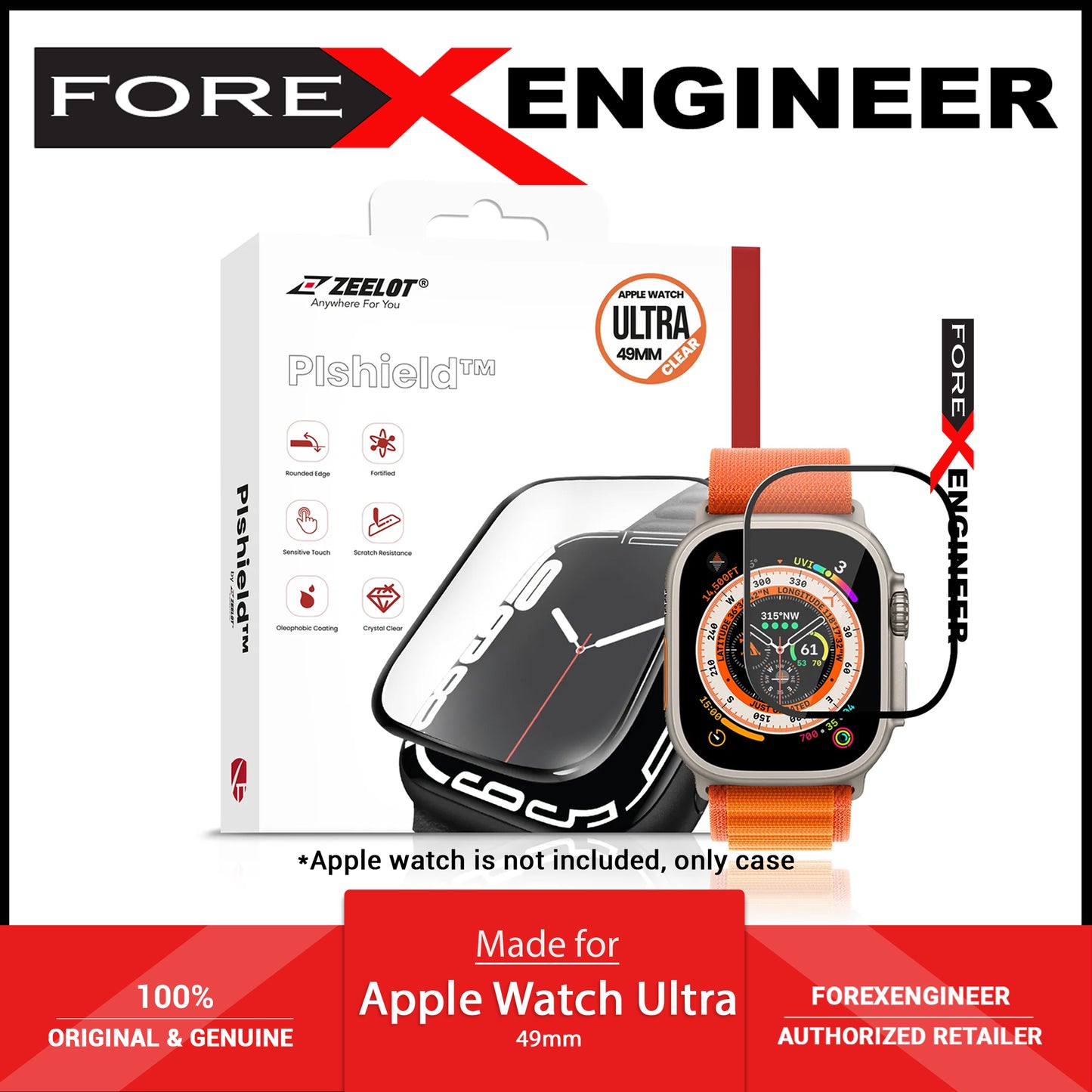 ZEELOT Pishield Tempered Glass for Apple Watch Ultra 49mm - Clear ( Barcode: 4891011516514 )