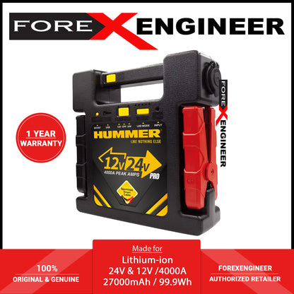 HUMMER H24 PRO Jump Starter 24V & 12V - 4000A with Powerbank 27000mAh ( Barcode: 4897035892566 ) - Forexengineer -Malaysia- 4897035892566