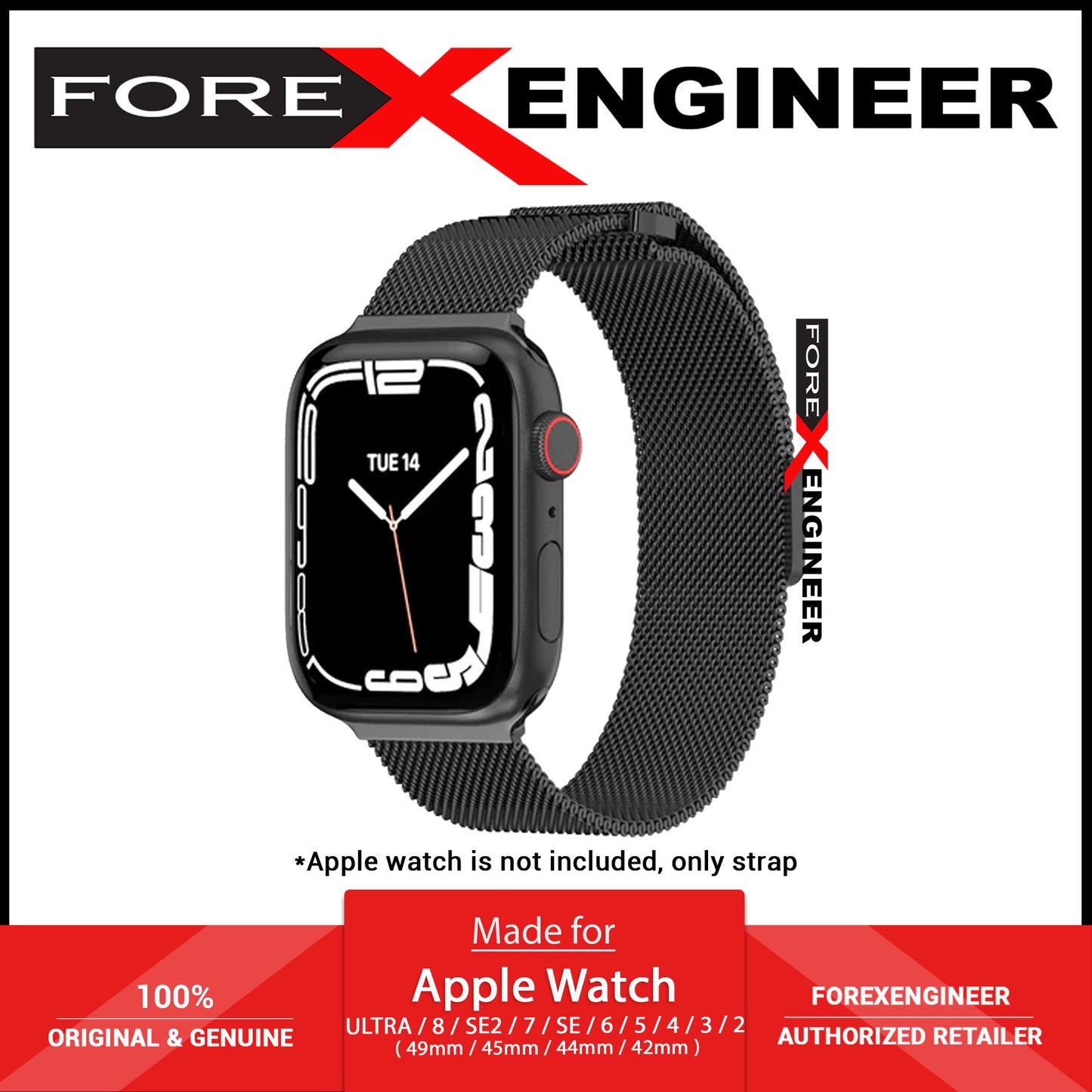 SwitchEasy Mesh Stainless Steel Loop for Apple Watch ALL Ultra & 42/44/45/49MM - Black (Barcode : 4895241108297 )