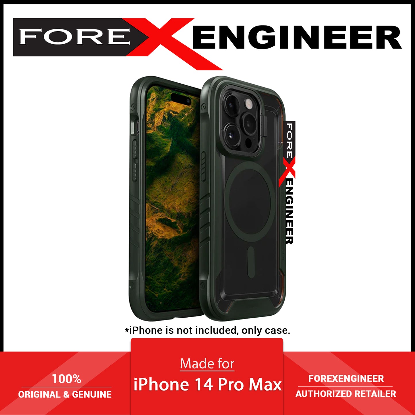 Laut Crystal Matter 3.0 ( MagSafe ) for iPhone 14 Pro Max - 6.4 Meter Drop Protection - Forest Green ( Barcode: 4895206931946 )