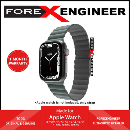 SwitchEasy Skin Silicone Magnetic Watch Band for Apple Watch 41mm - 40mm - 38mm ( 8 - SE2 - 7 - SE - 6 - 5 - 4 - 3 - 2 ) - Pine Green (Barcode: 4895241111259 )