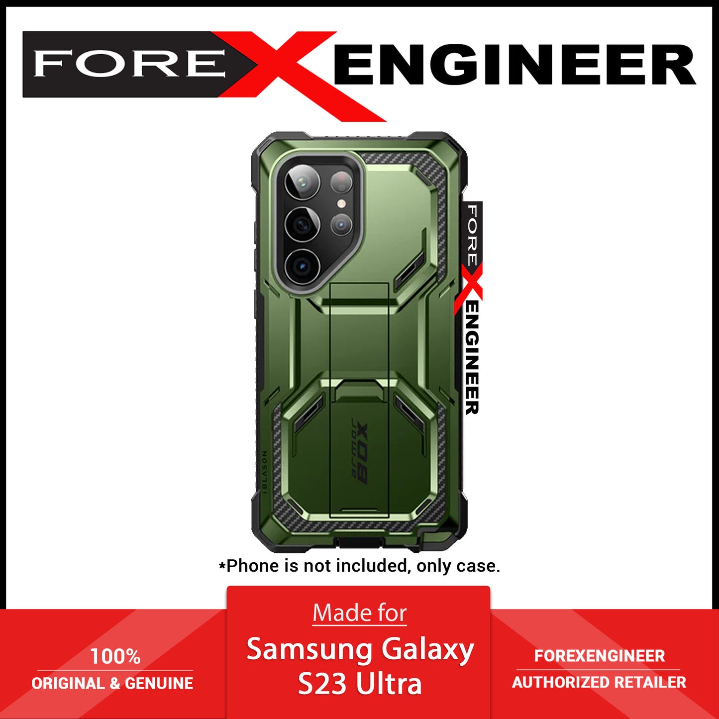 [ONLINE EXCLUSIVE] i-Blason Armorbox Case for Samsung Galaxy S23 Ultra ( With 2 Set Build-in Screen Protector ) - Dark Green (Barcode : 843439121430 )