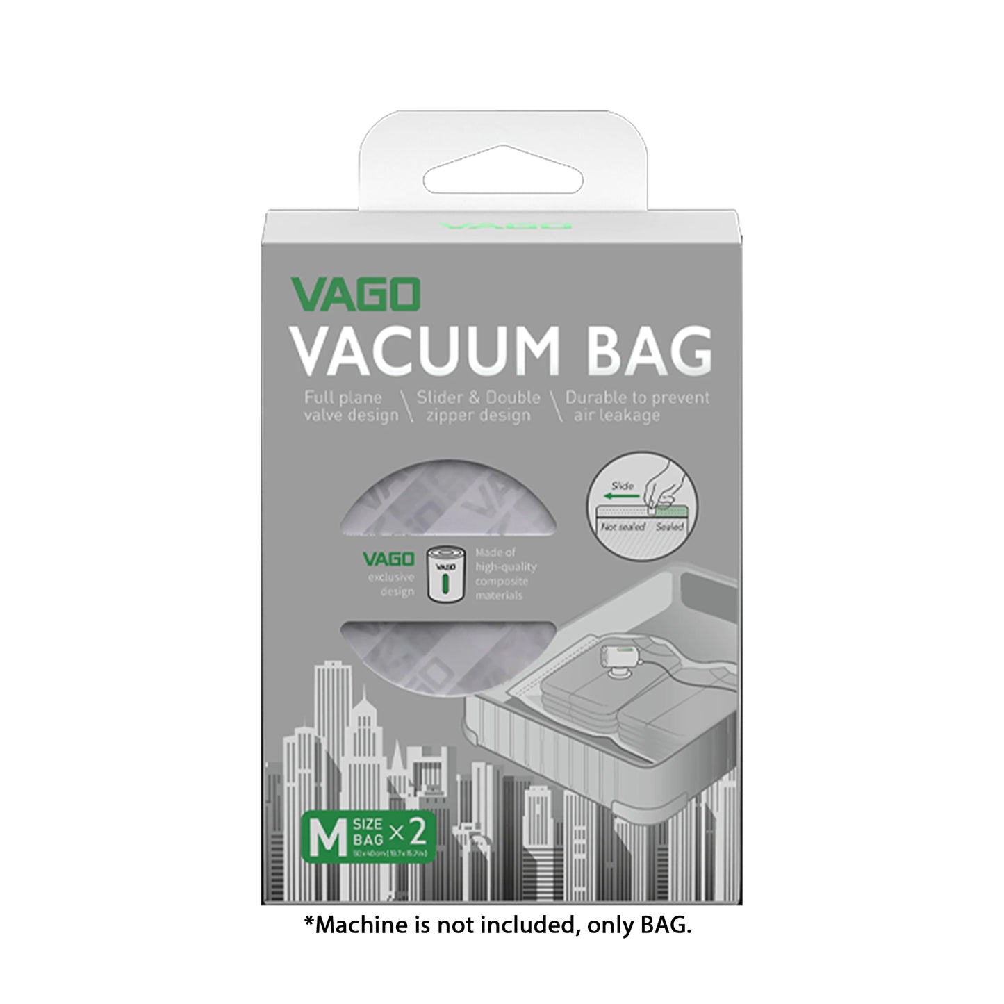 VAGO Z Vacuum Bag S / M / L / XL Size (2 pcs) - BAG ONLY without Machine