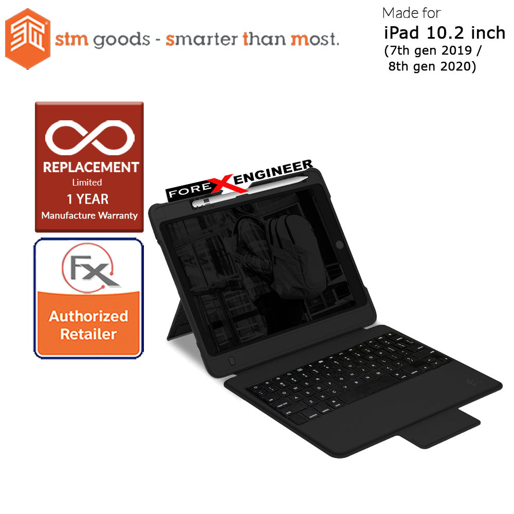 STM Dux Keyboard EDU pack for iPad 10.2 inch 7th - 8th - 9th Gen ( 2019 - 2021 ) - Black (Barcode : 810046110041 )