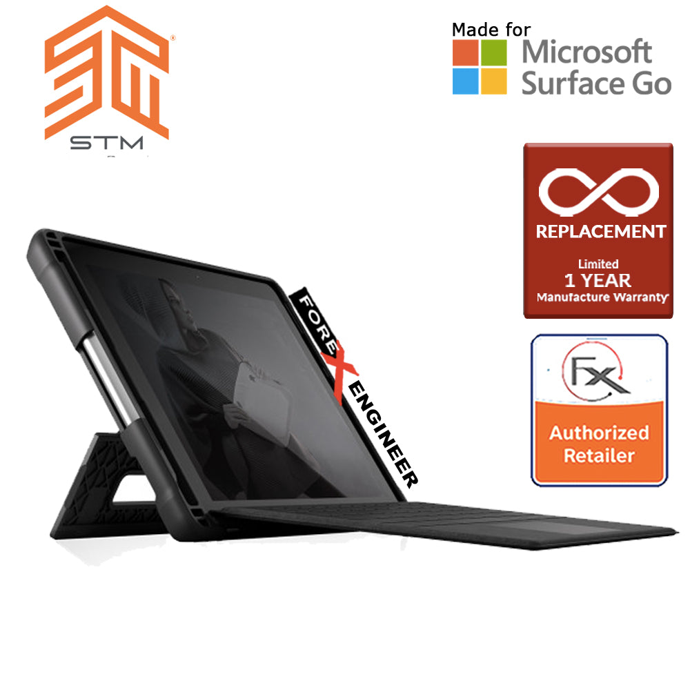 STM Dux case for Microsoft Surface Go - Surface Go 2 - Surface Go 3 - Surface 3 - Black color