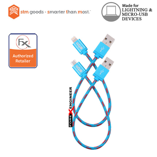 STM Elite Braided Lightning & Micro USB Cable 2pk (20 cm) - Blue (Barcode: 617529784832)