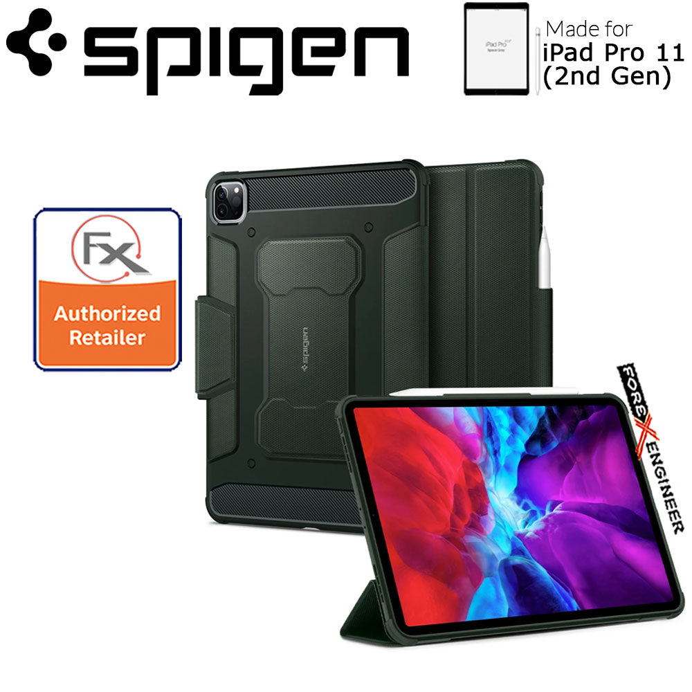 Spigen Rugged Armor Pro for iPad Pro 11 inch ( 2020 ) 2nd Gen - Military Green ( Barcode : 8809685629665 )