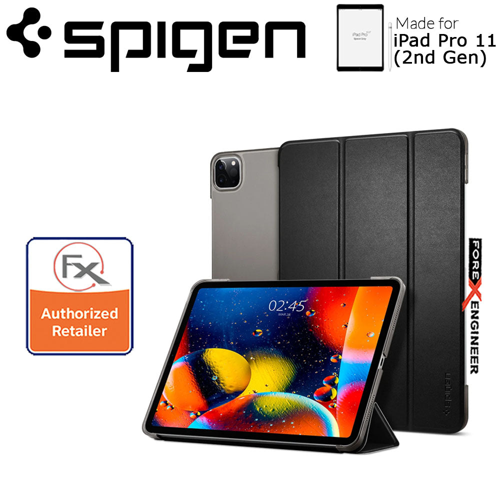 Spigen Smart Fold Case for iPad Pro 11 inch ( 2020 ) 2nd Gen - Black Color ( Barcode : 8809685628484 )