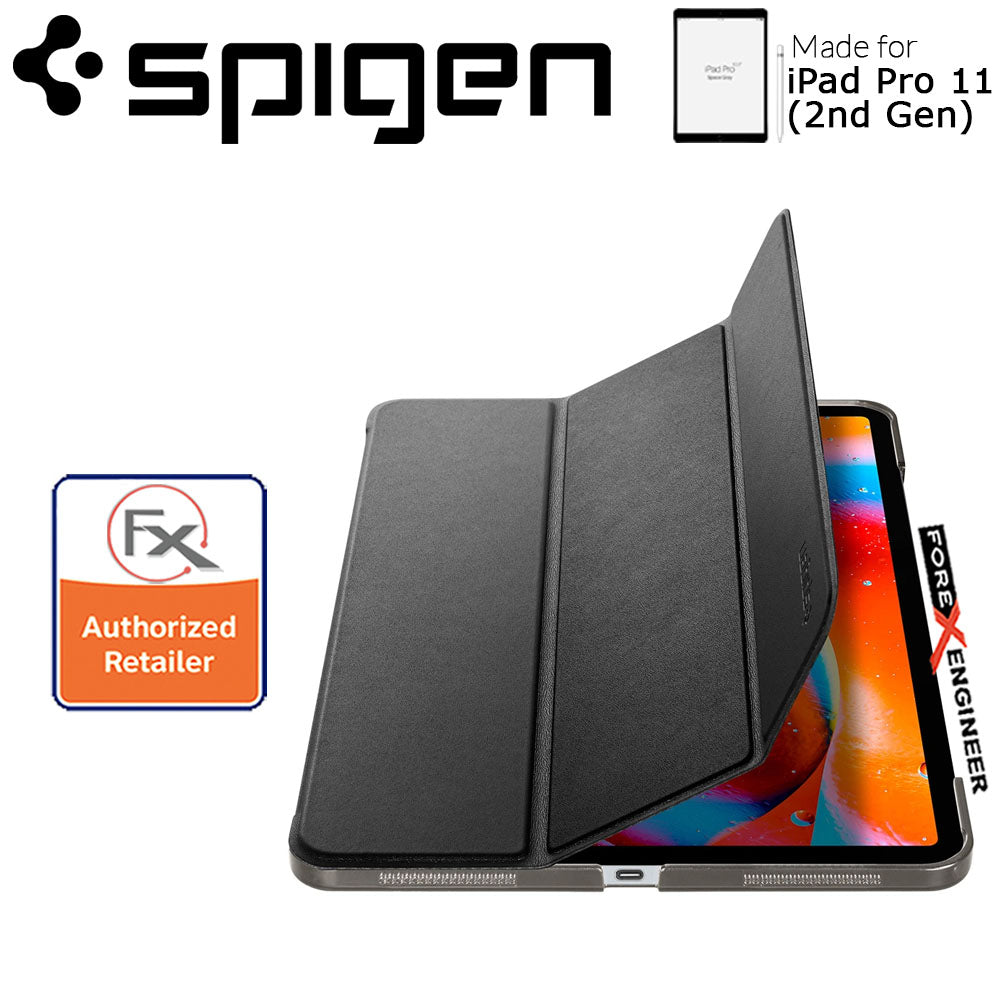 Spigen Smart Fold Case for iPad Pro 11 inch ( 2020 ) 2nd Gen - Black Color ( Barcode : 8809685628484 )