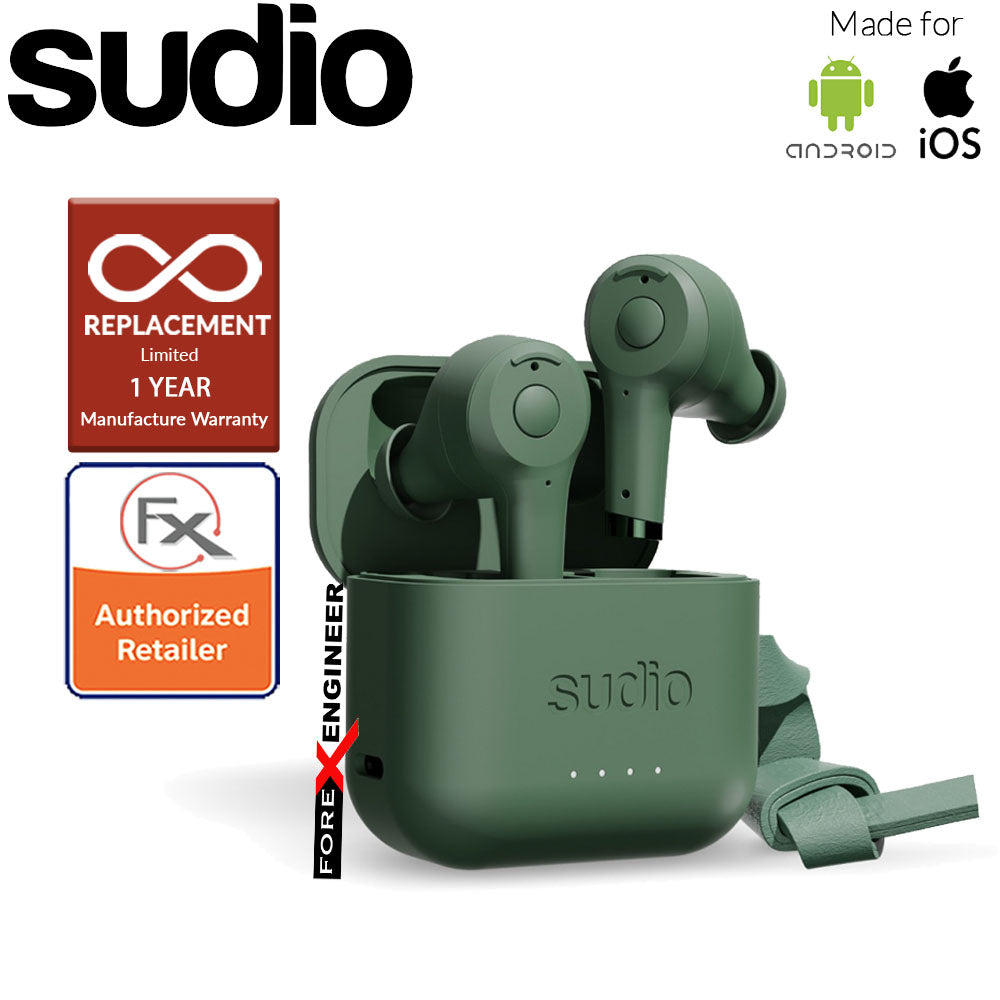 Sudio ETT Wireless Earbuds with  Environmental Noise-Canceling Microphones ( Green )