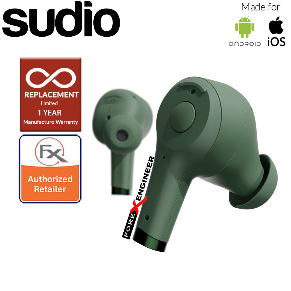 Sudio ETT Wireless Earbuds with  Environmental Noise-Canceling Microphones ( Green )