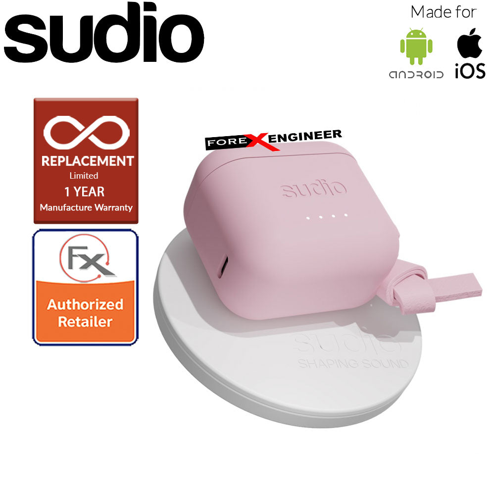 Sudio ETT Wireless Earbuds with  Environmental Noise-Canceling Microphones ( Pink ) ( Barcode : 7350071382370 )