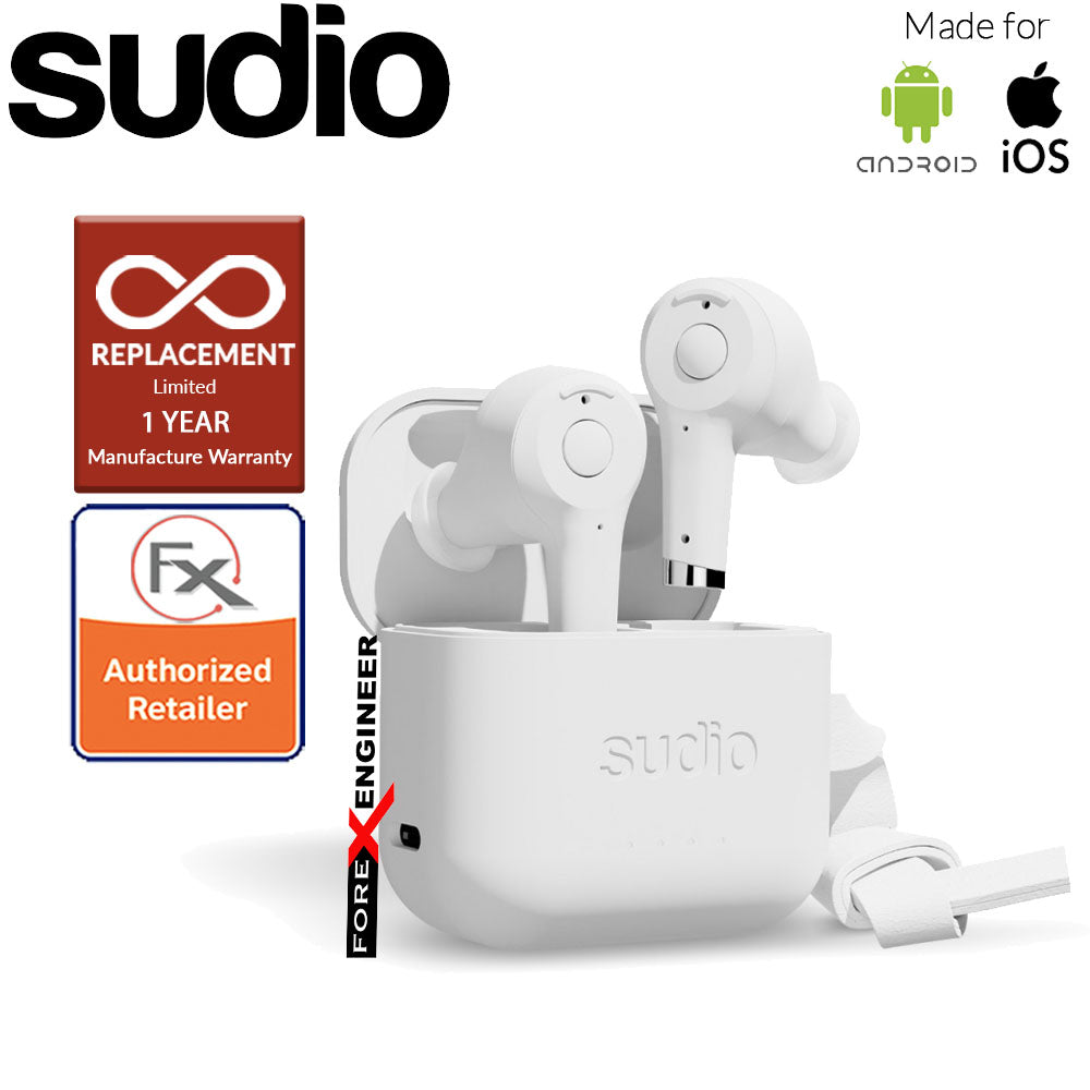 Sudio ETT Wireless Earbuds with  Environmental Noise-Canceling Microphones ( White )