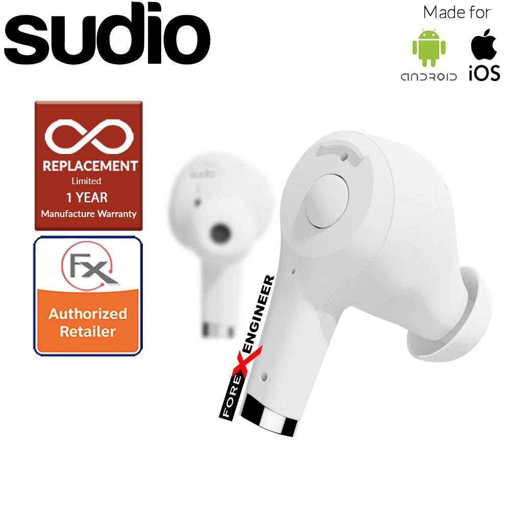 Sudio ETT Wireless Earbuds with  Environmental Noise-Canceling Microphones ( White )