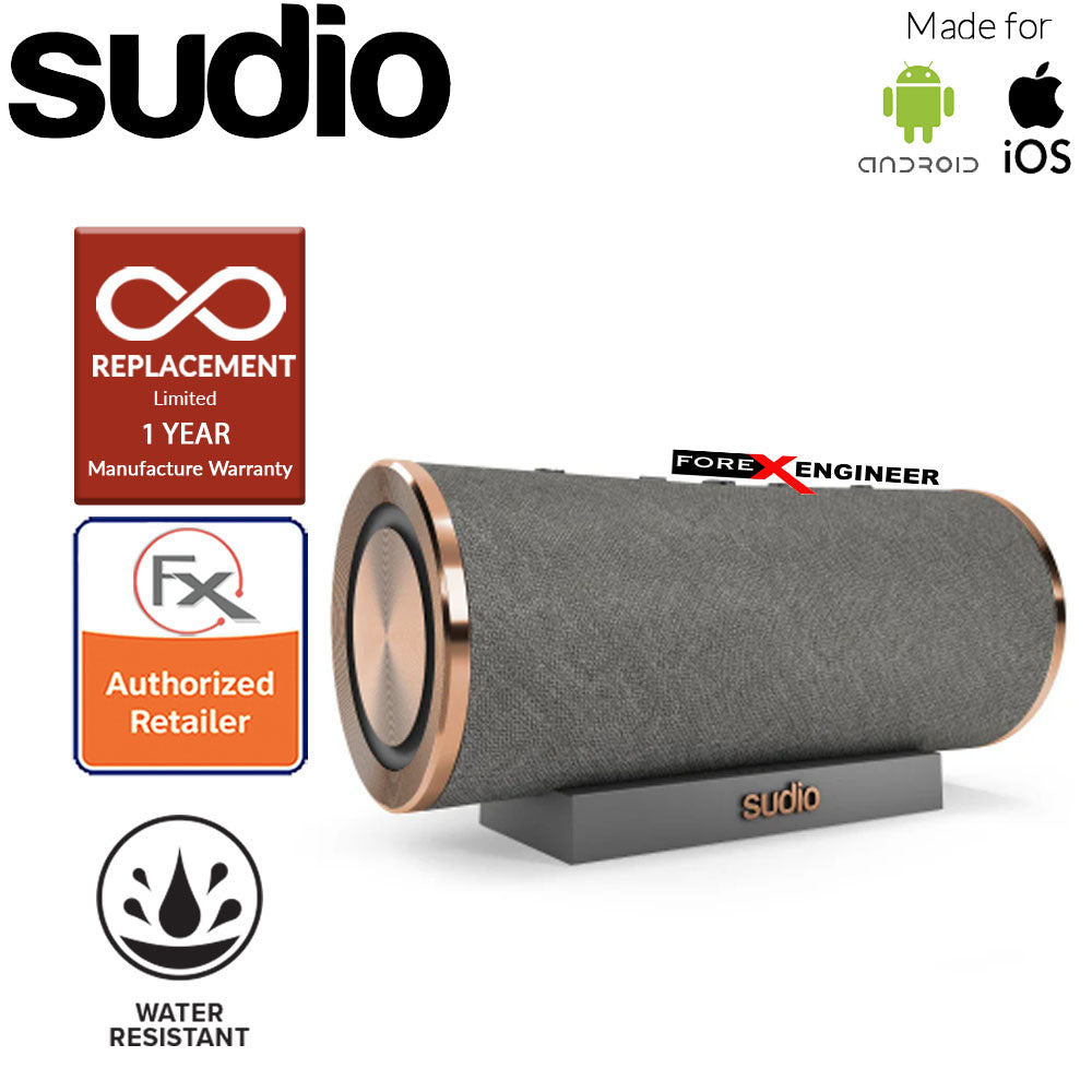 Sudio FEMTIO Bluetooth Speaker with IPX 6 Level ( Waterproof ) ( Antracite - Copper ) ( Barcode : 7350071382264 )