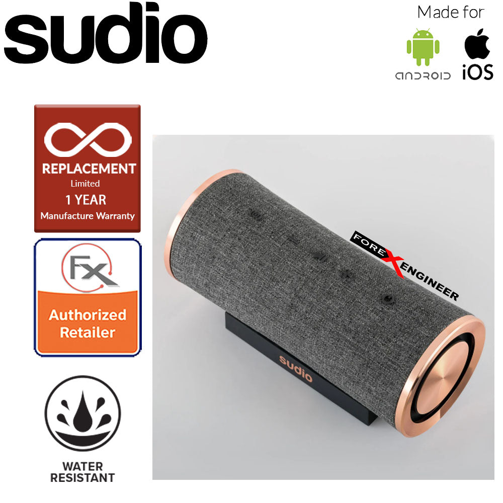 Sudio FEMTIO Bluetooth Speaker with IPX 6 Level ( Waterproof ) ( Antracite - Copper ) ( Barcode : 7350071382264 )