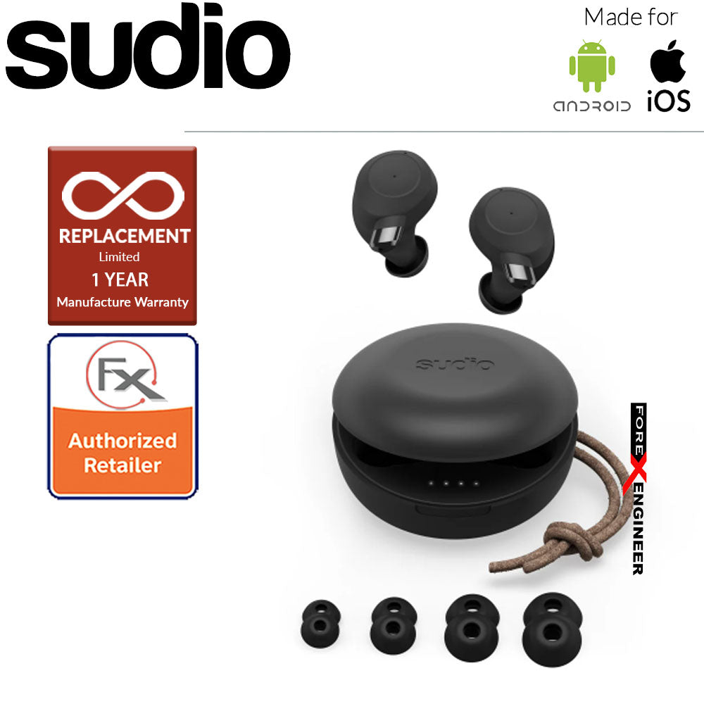 Sudio Fem IPX5 True Wireless Earbuds with 4 Environmental Noise-Canceling Microphones ( Black ) ( Barcode : 7350071383025 )