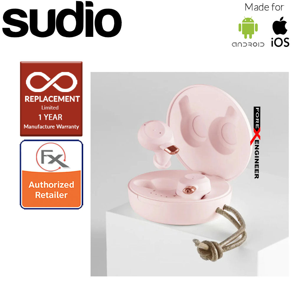 Sudio Fem IPX5 True Wireless Earbuds with 4 Environmental Noise-Canceling Microphones ( Pink ) ( Barcode : 7350071387764 )