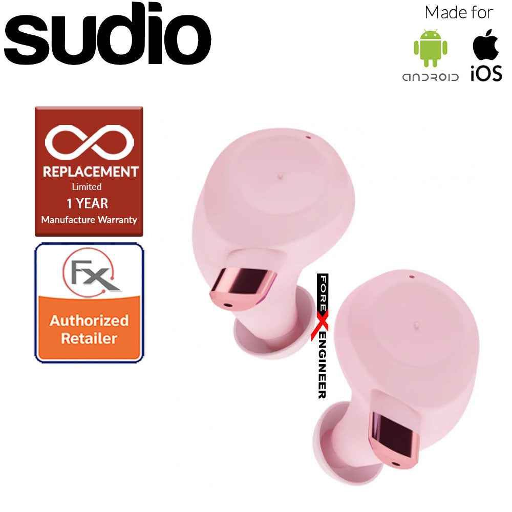 Sudio Fem IPX5 True Wireless Earbuds with 4 Environmental Noise-Canceling Microphones ( Pink ) ( Barcode : 7350071387764 )