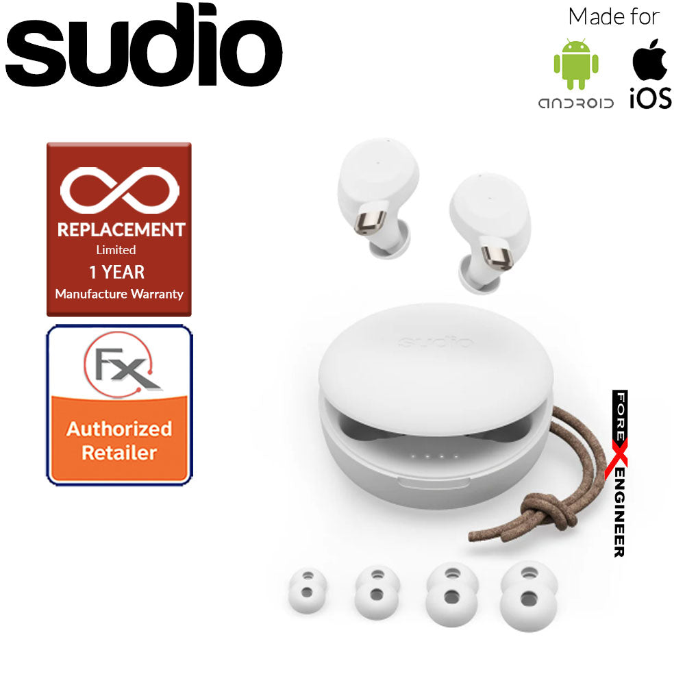 Sudio Fem IPX5 True Wireless Earbuds with 4 Environmental Noise-Canceling Microphones ( White ) ( Barcode : 7350071387252 )