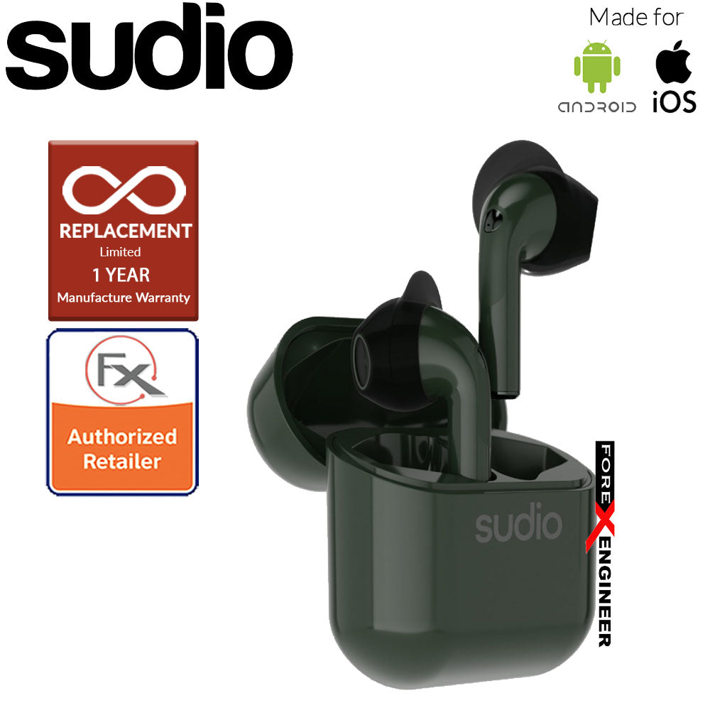 Sudio Nio Wireless Earbuds with  Environmental Noise-Canceling Microphones ( Green ) ( Barcode : 7350071385104 )
