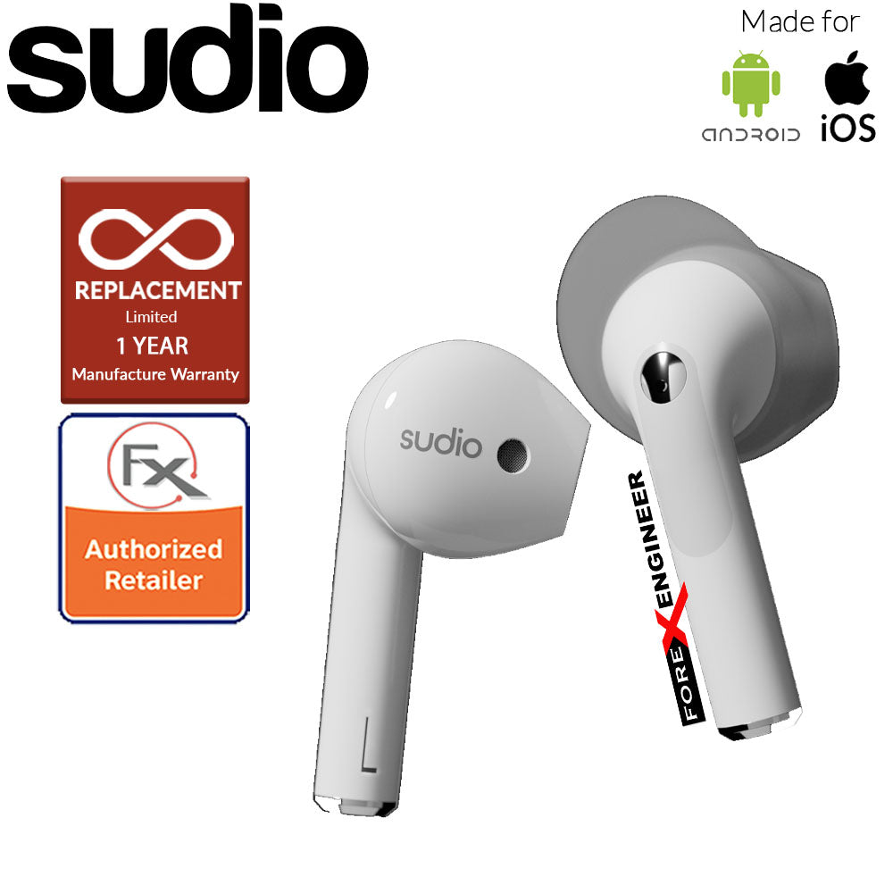 Sudio Nio Wireless Earbuds with  Environmental Noise-Canceling Microphones ( White ) ( Barcode : 7350071386354 )