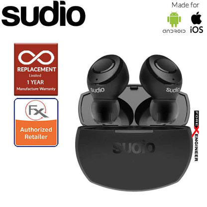 Sudio Tolv R - True Wireless Earbuds and Long Lasting Battery ( Black ) ( Barcode : 7350071383544 )