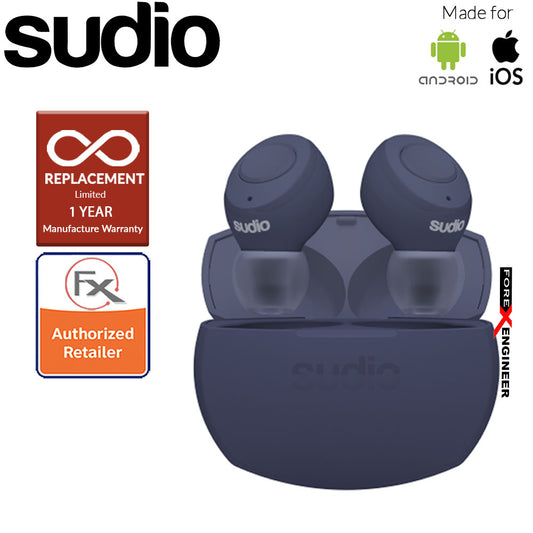 Sudio Tolv R - True Wireless Earbuds and Long Lasting Battery ( Classic Blue ) ( Barcode : 7350071384398 )