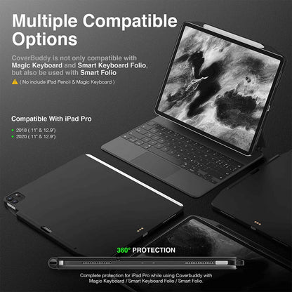 Switcheasy Coverbuddy for iPad Pro 12.9 3rd Gen - 4th Gen ( 2018 -2020 ) Case - Black (Barcode: 4897094566262 )