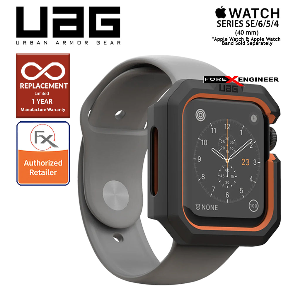 UAG Civilian Watch Case for Apple Watch Series SE - 6 - 5 - 4 (40mm) - Black-Orange (Barcode : 812451039740)