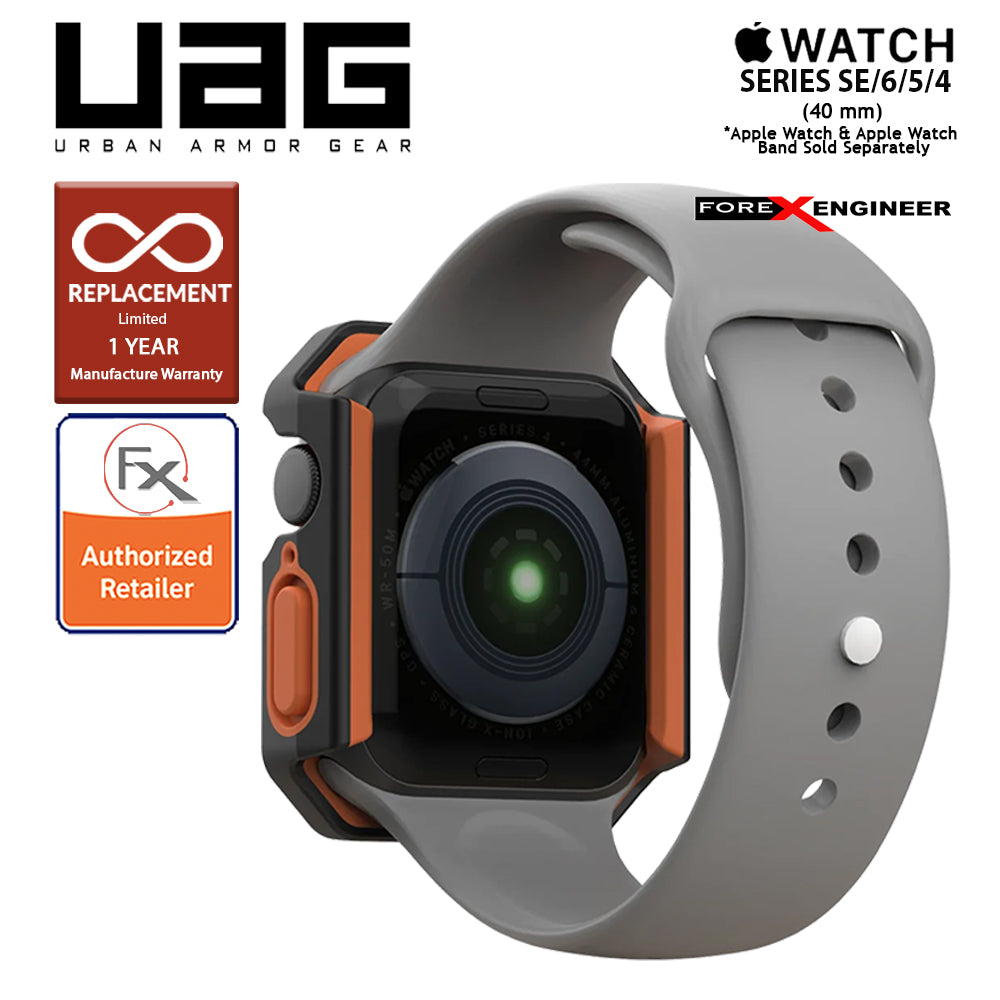 UAG Civilian Watch Case for Apple Watch Series SE - 6 - 5 - 4 (40mm) - Black-Orange (Barcode : 812451039740)