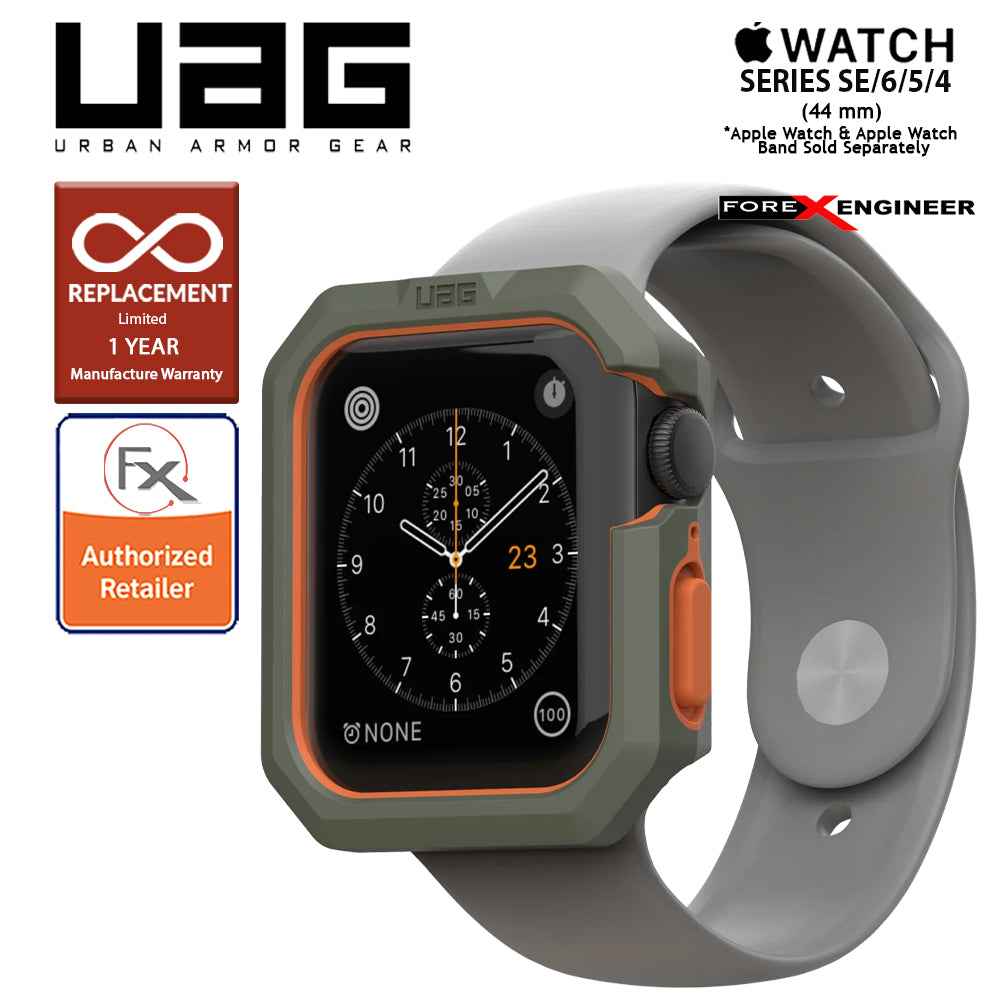 UAG Civilian Watch Case for Apple Watch Series SE - 6 - 5 - 4 (44mm) - Olive-Orange (Barcode : 812451039733)