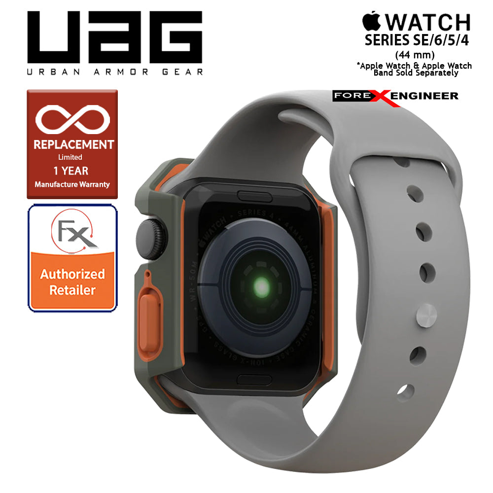 UAG Civilian Watch Case for Apple Watch Series SE - 6 - 5 - 4 (44mm) - Olive-Orange (Barcode : 812451039733)