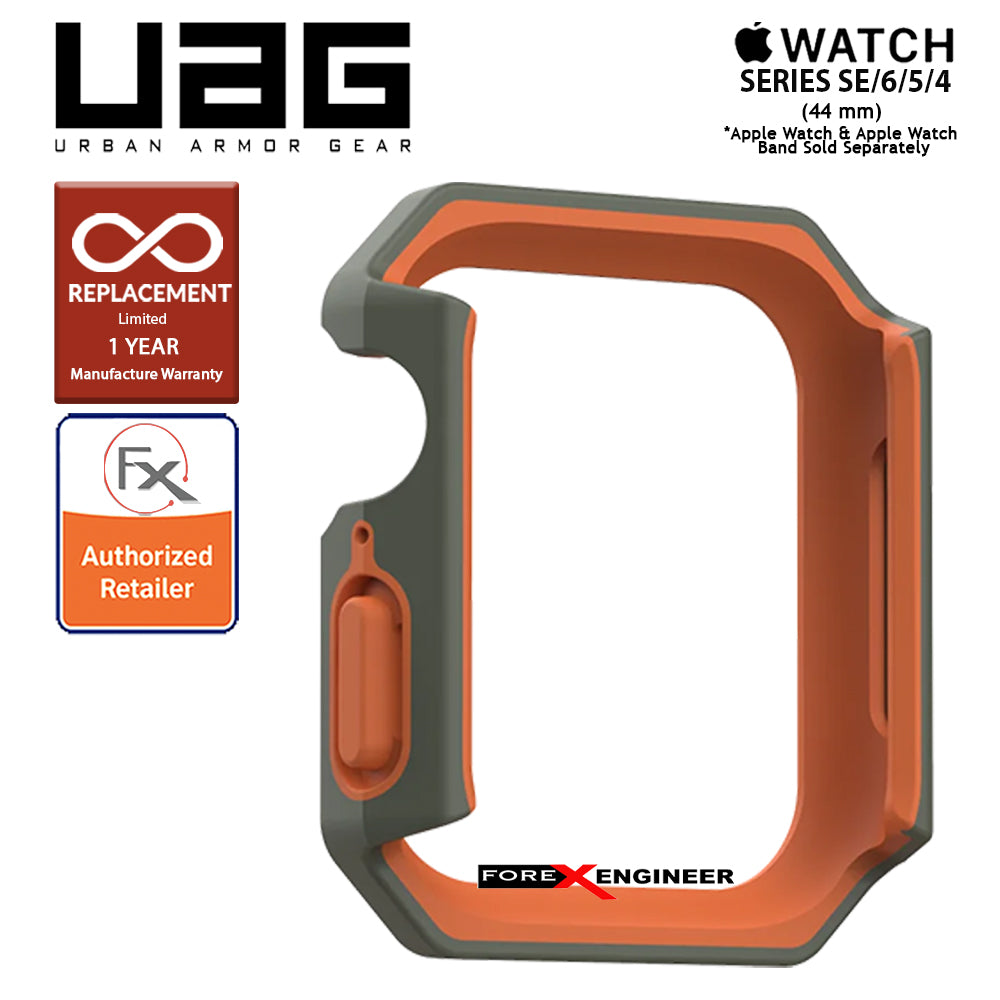UAG Civilian Watch Case for Apple Watch Series SE - 6 - 5 - 4 (44mm) - Olive-Orange (Barcode : 812451039733)