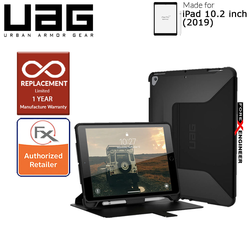 UAG Scout with Folio for iPad 10.2 inch ( 7th - 8th - 9th Gen ) ( 2019 - 2021 ) - Built-in Kickstand and Apple Pencil Holder ( Black ) ( Barcode : 812451034943 )