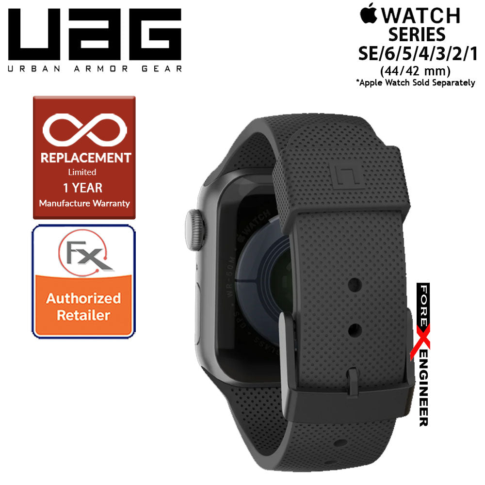 [RACKV2_CLEARANCE] UAG Silicone Strap for Apple Watch Series 7 - SE - 6 - 5 - 4 - 3 - 2 - 1 ( 45mm - 42mm - 44mm ) - Black (Barcode : 812451036305 )