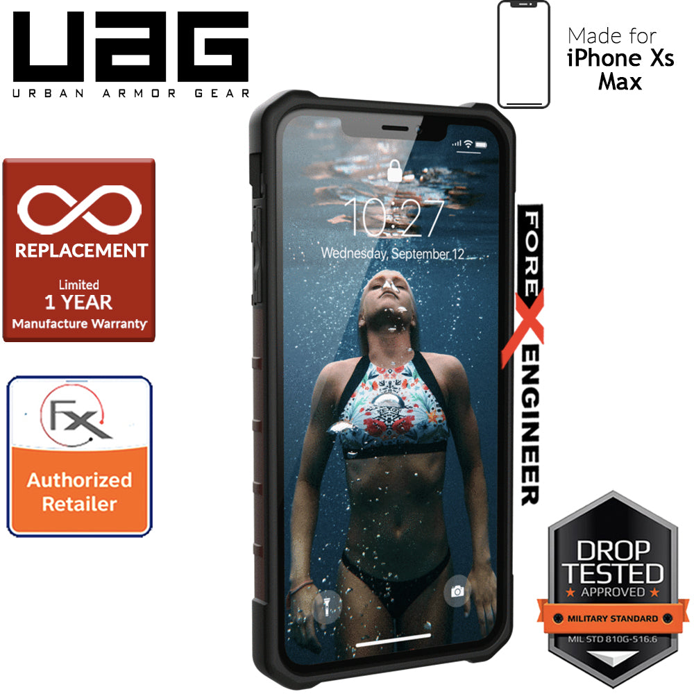 [ Special Promo ] UAG Pathfinder for iPhone Xs Max Feather-Light Rugged & Military Drop Tested - Carmine color