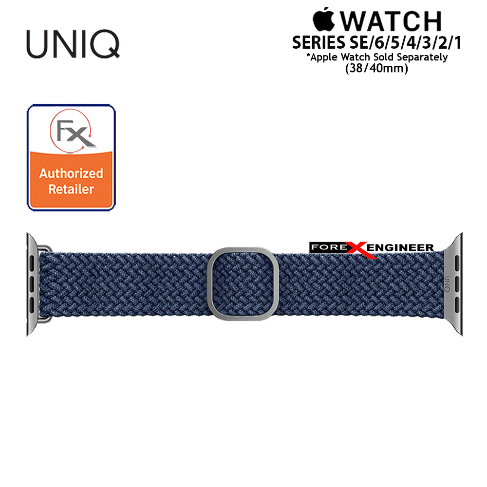 UNIQ Aspen Braided Band for Apple Watch Series 7 - SE - 6 - 5 - 4 - 3 - 2 - 1 ( 41mm - 40mm - 38mm ) - Blue ( Barcode : 8886463676394 )