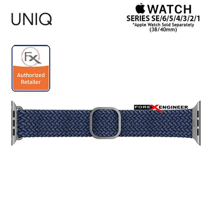 UNIQ Aspen Braided Band for Apple Watch Series 7 - SE - 6 - 5 - 4 - 3 - 2 - 1 ( 41mm - 40mm - 38mm ) - Blue ( Barcode : 8886463676394 )