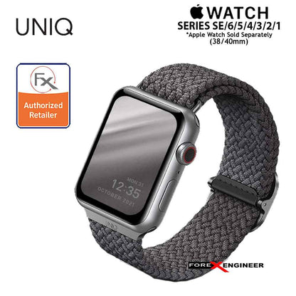 UNIQ Aspen Braided Band for Apple Watch Series 7 - SE - 6 - 5 - 4 - 3 - 2 - 1 ( 41mm - 40mm - 38mm ) - Grey ( Barcode : 8886463676387 )