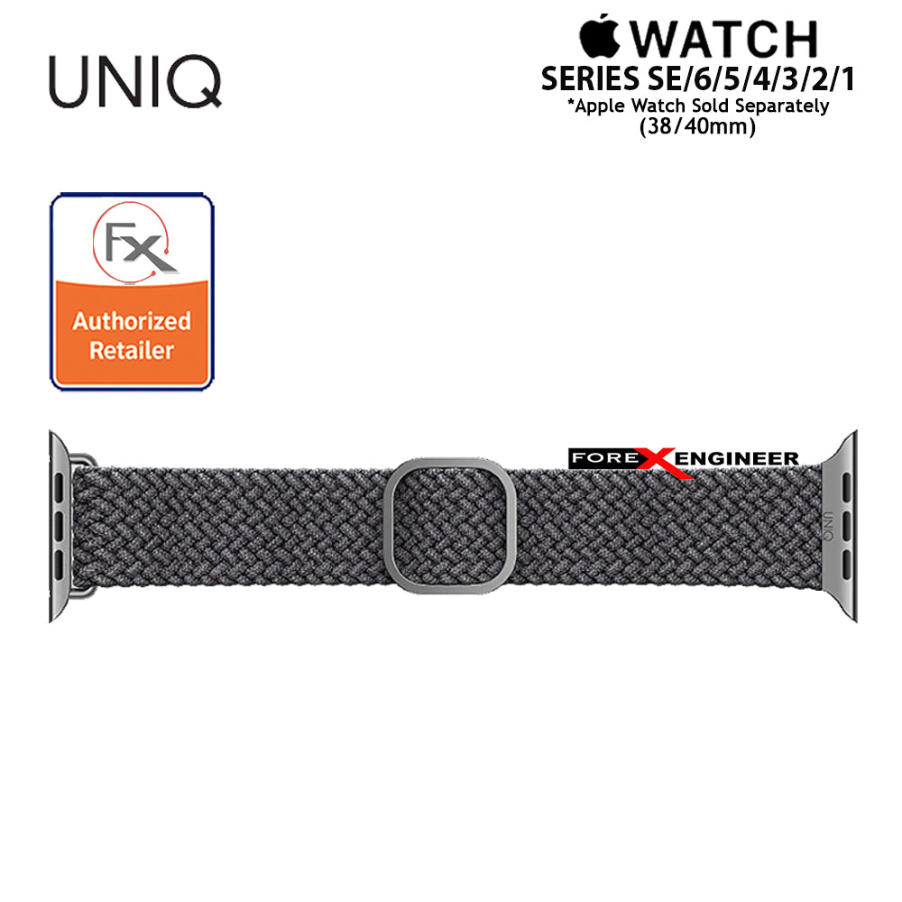 UNIQ Aspen Braided Band for Apple Watch Series 7 - SE - 6 - 5 - 4 - 3 - 2 - 1 ( 41mm - 40mm - 38mm ) - Grey ( Barcode : 8886463676387 )