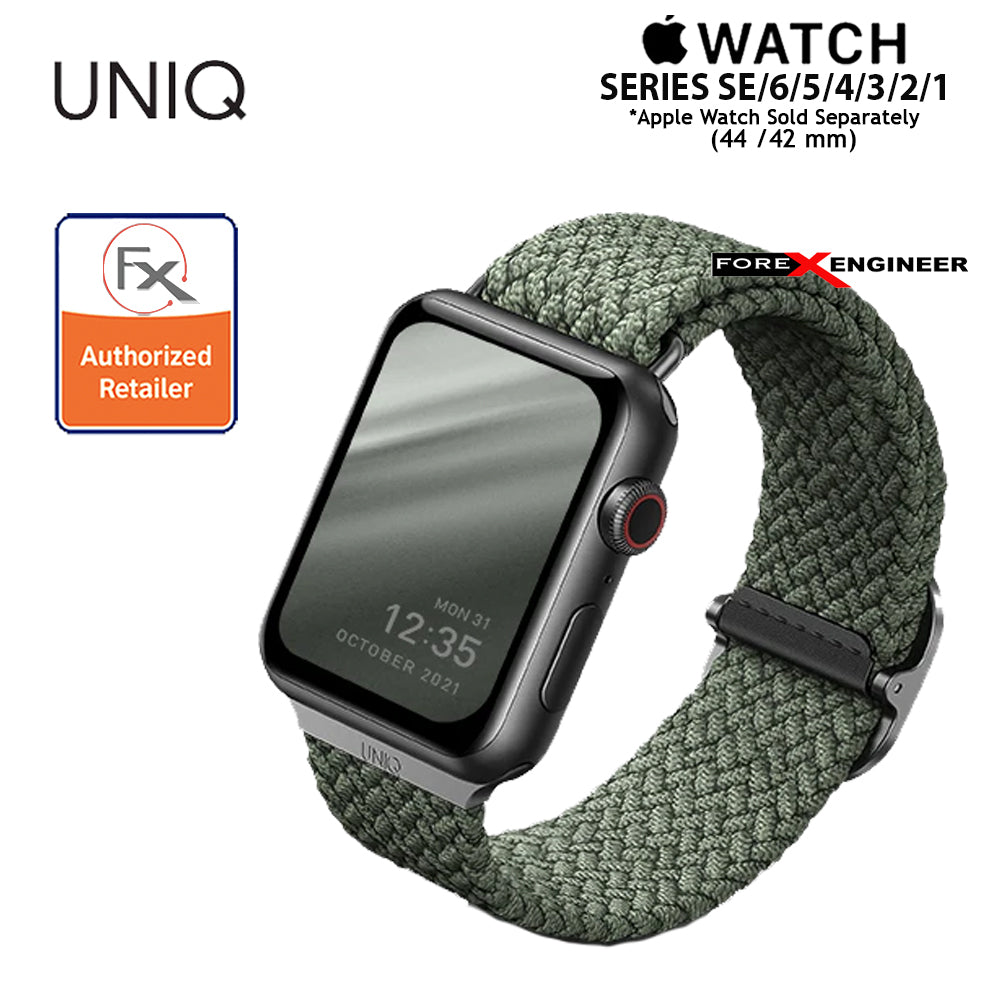[RACKV2_CLEARANCE] UNIQ Aspen Braided Band for Apple Watch  Series 7 - SE - 6 - 5 - 4 - 3 - 2 - 1 ( 45mm - 42mm - 44mm ) - Green ( Barcode : 8886463676400 )