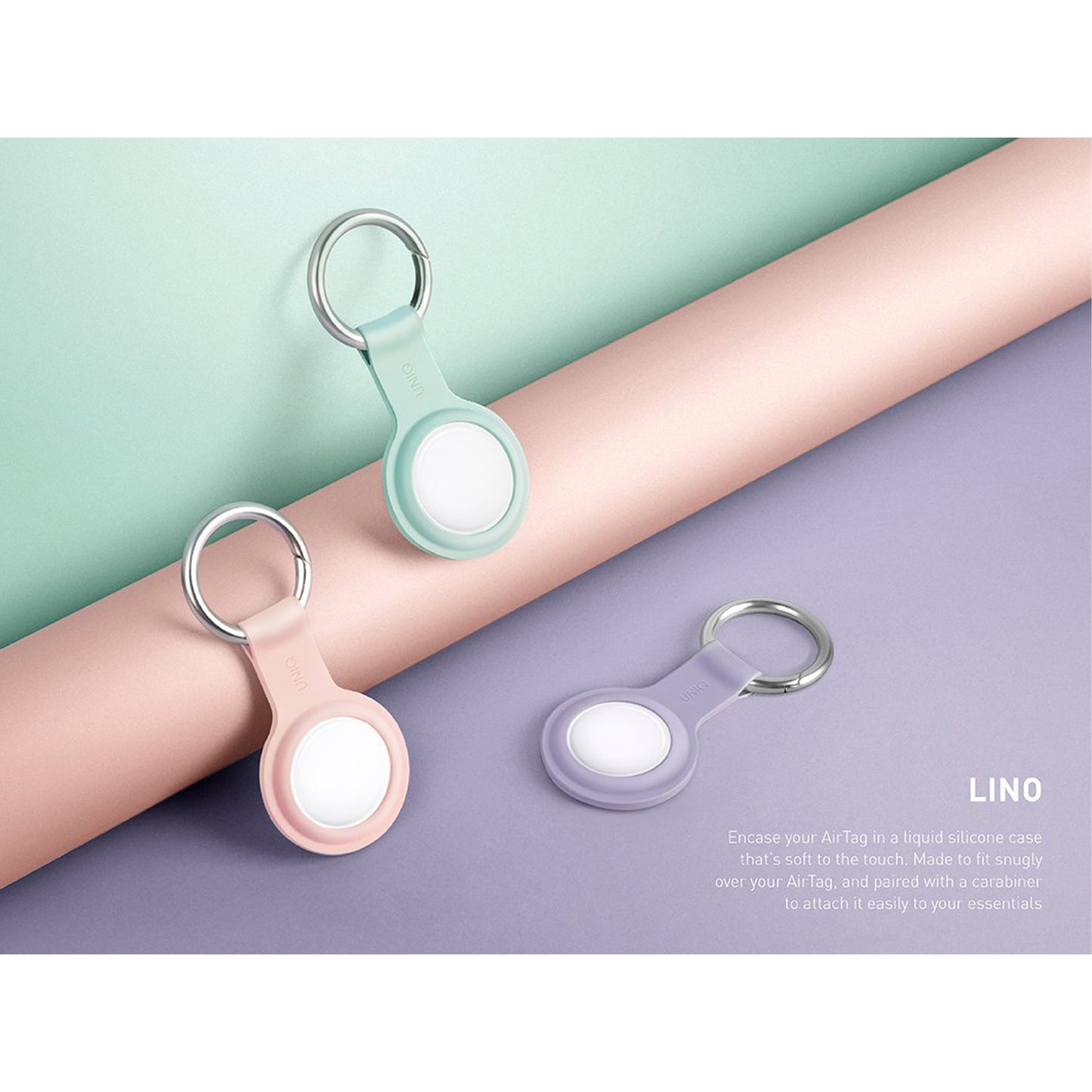 UNIQ Lino Liquid Silicone Case for Airtag - Premium Liquid Silicone - Pink  (Barcode: 8886463677308 )