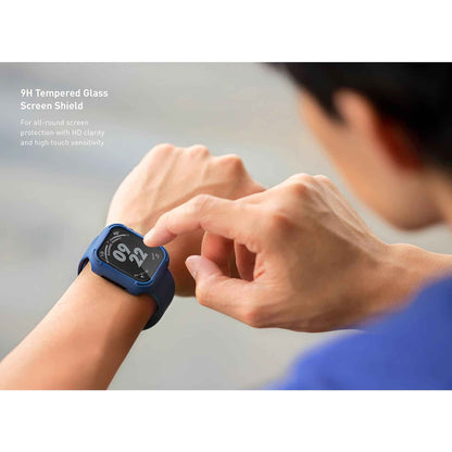 UNIQ TORRES Watch Case with 9H Tempered Glass for Apple Watch Series SE - 6 - 5 - 4 ( 40mm) - Blue (Barcode: 8886463676318 )