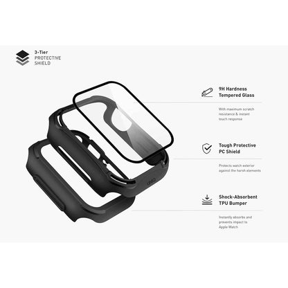 UNIQ TORRES Watch Case with 9H Tempered Glass for Apple Watch Series SE - 6 - 5 - 4 ( 40mm) - White (Barcode: 8886463676332 )